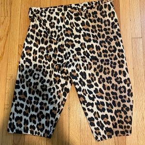 Zara leopard biker shorts